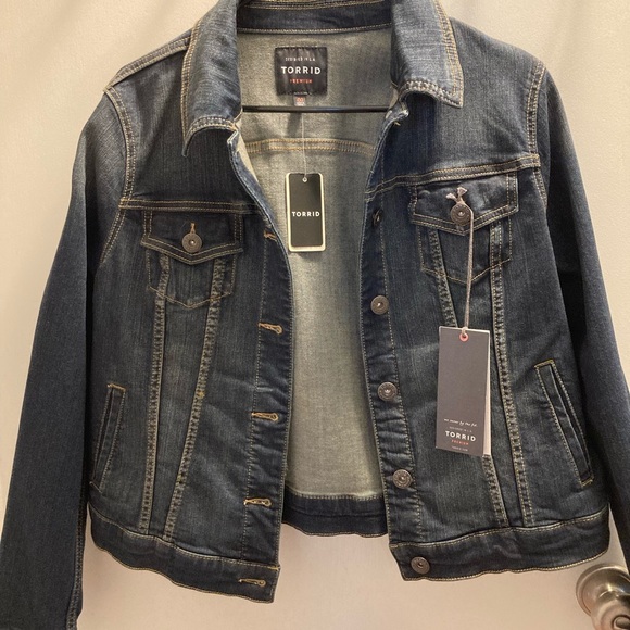 Torrid Premium Stretch Denim Jacket Size 00 - Picture 1 of 4